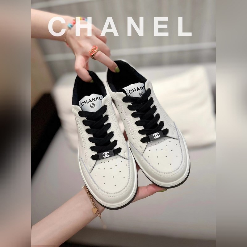 chanel小香2024開春最新パッチワーク色の厚底スニーカーが快適に高く